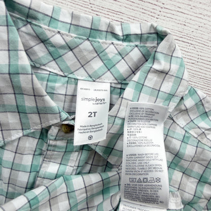 Simple Joys Carter's Toddler Boys Plaid Long Sleeve Button Up Shirt 2T