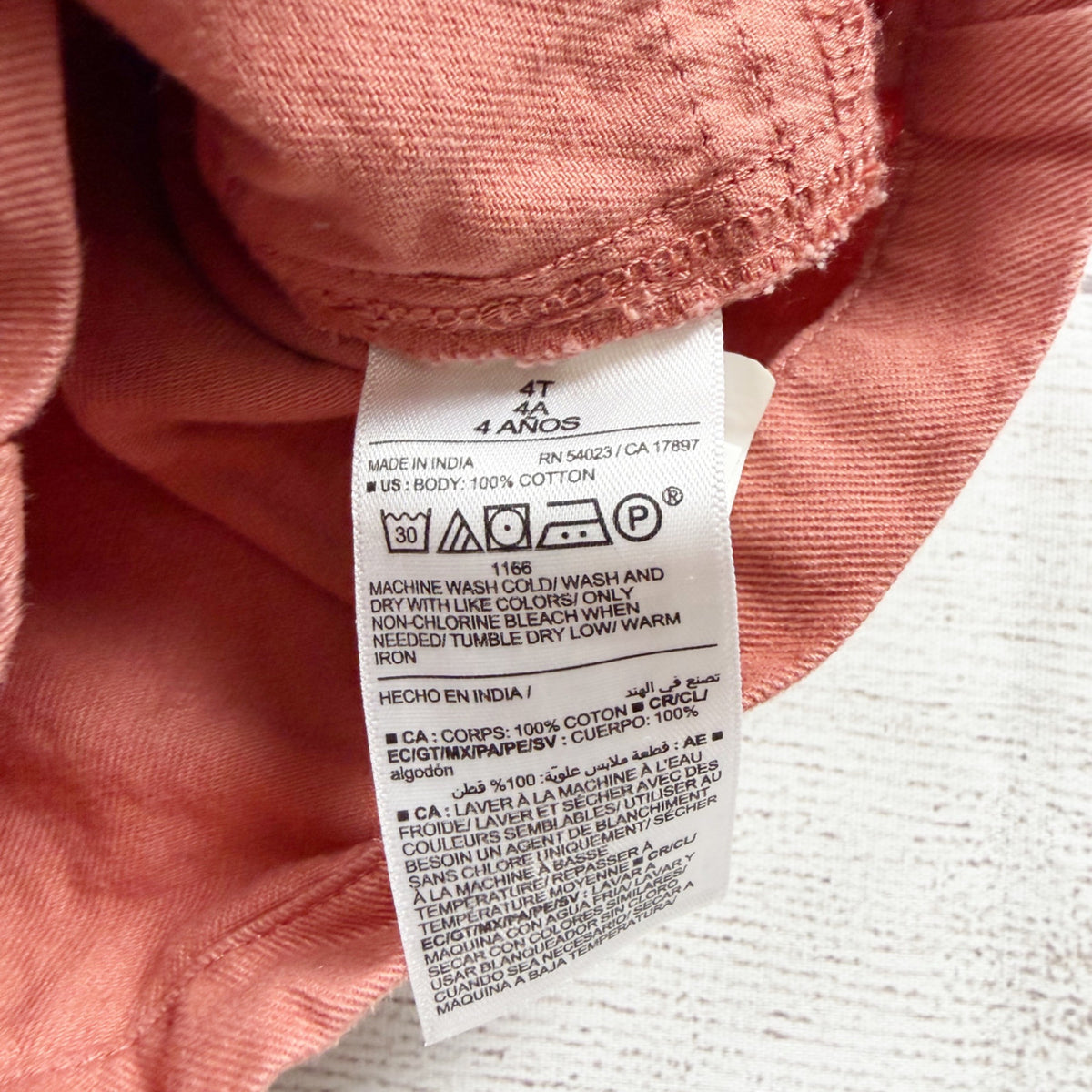 Old Navy Girls Puff Sleeve Button Front Romper Belted Terracotta Pink 4T