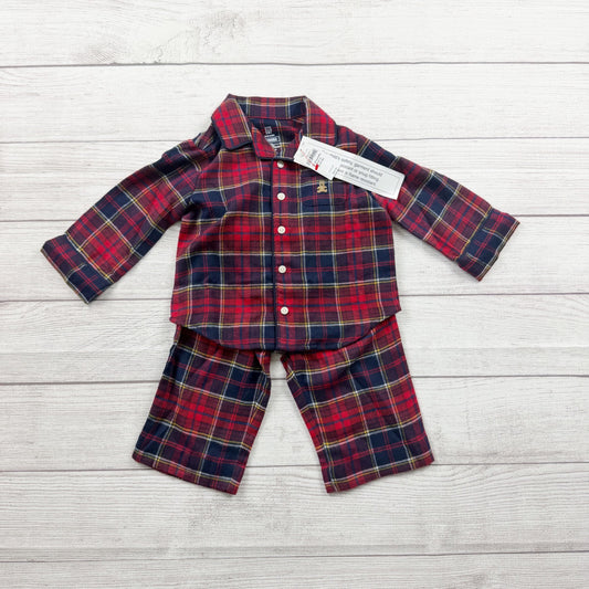 Baby Gap Toddler Flannel Pajama Set Plaid Button Up NWT 12-18 Months