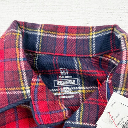 Baby Gap Toddler Flannel Pajama Set Plaid Button Up NWT 12-18 Months