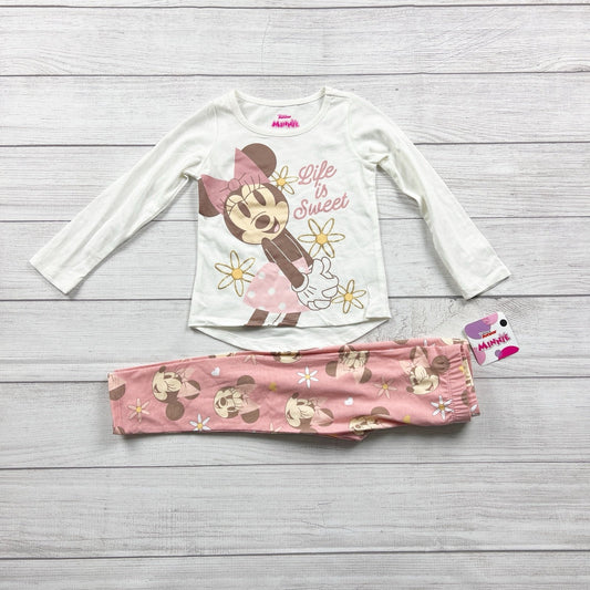 Disney Minnie Toddler Outfit Set “Life is Sweet” Minnie Print Leggings NWT 3T