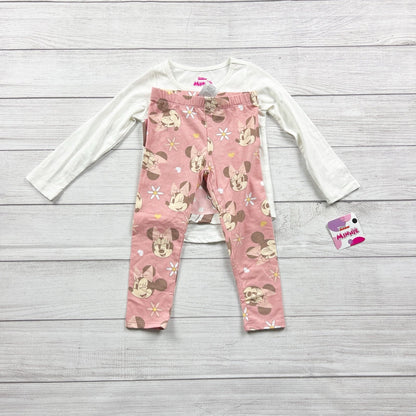 Disney Minnie Toddler Outfit Set “Life is Sweet” Minnie Print Leggings NWT 3T