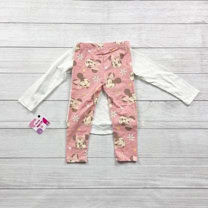 Disney Minnie Toddler Outfit Set “Life is Sweet” Minnie Print Leggings NWT 3T