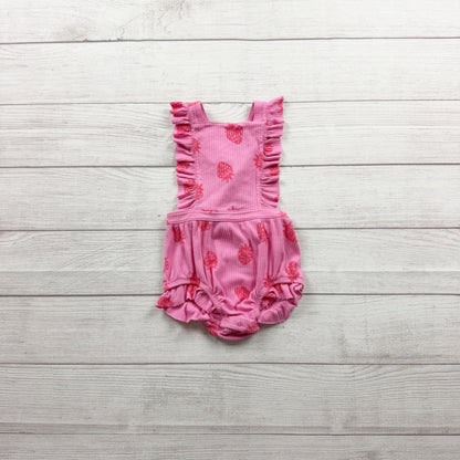 Cat & Jack Toddler Girl Strawberry Print Ruffle Jumper Romper Pink 12-18 Months