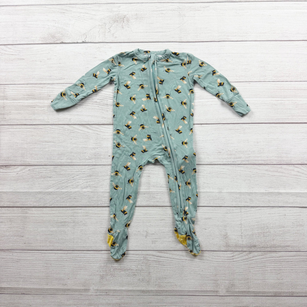 Posh Peanut Baby Bumblebee Bamboo Viscose Zipper Footie Pajamas 3-6 Months