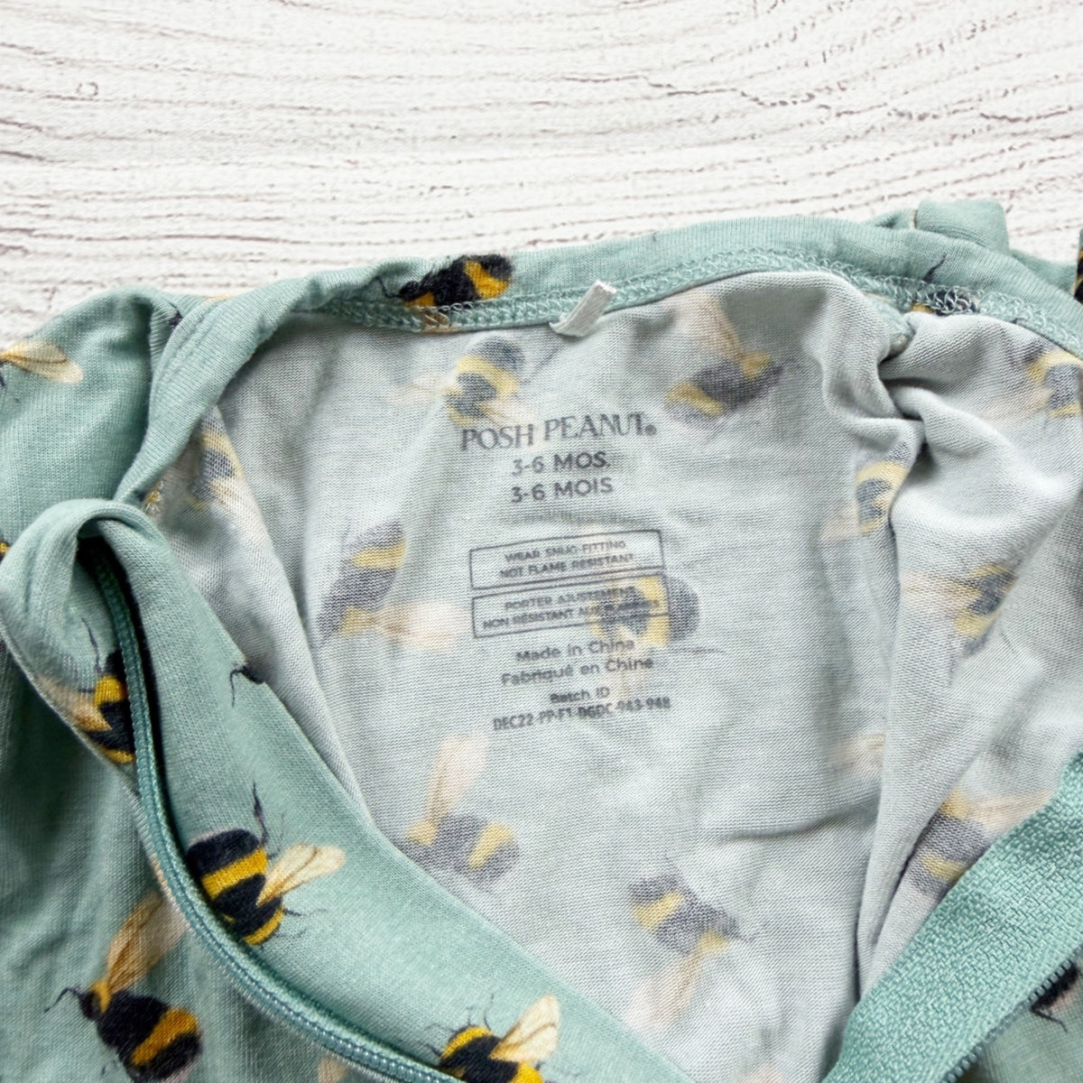 Posh Peanut Baby Bumblebee Bamboo Viscose Zipper Footie Pajamas 3-6 Months