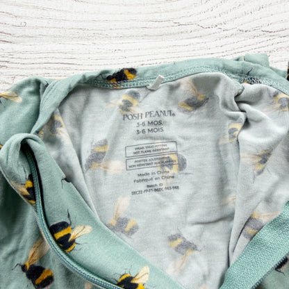 Posh Peanut Baby Bumblebee Bamboo Viscose Zipper Footie Pajamas 3-6 Months