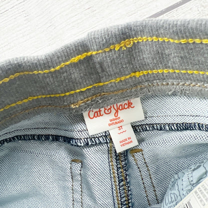 Cat & Jack Toddler Skinny Knit Jeans Pull-On Medium Wash Denim NWT 3T