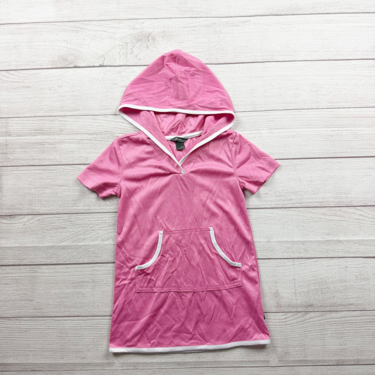 Eddie Bauer Kids Pink Short Sleeve Hooded Cover Up Lightweight Polyester 5
