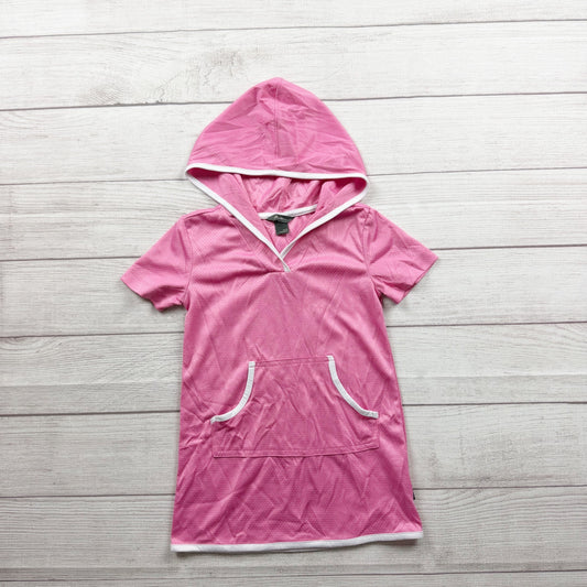 Eddie Bauer Kids Pink Short Sleeve Hooded Cover Up Lightweight Polyester 5
