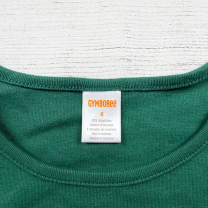 Gymboree Girls Christmas Rocking Horse Shirt Green Long Sleeve Ruffle Hem NWT 8