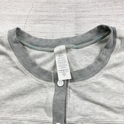 Lululemon Ivivva Girls Gray Short Sleeve Button Romper Stretchy Comfort 14