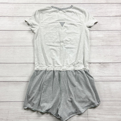 Lululemon Ivivva Girls Gray Short Sleeve Button Romper Stretchy Comfort 14