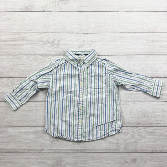 The Children’s Place Toddler Boys Button Down Shirt Striped Long Sleeve 3T
