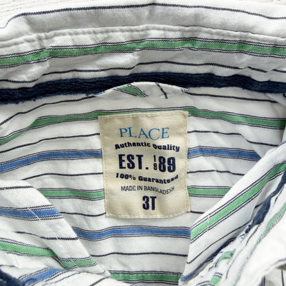 The Children’s Place Toddler Boys Button Down Shirt Striped Long Sleeve 3T