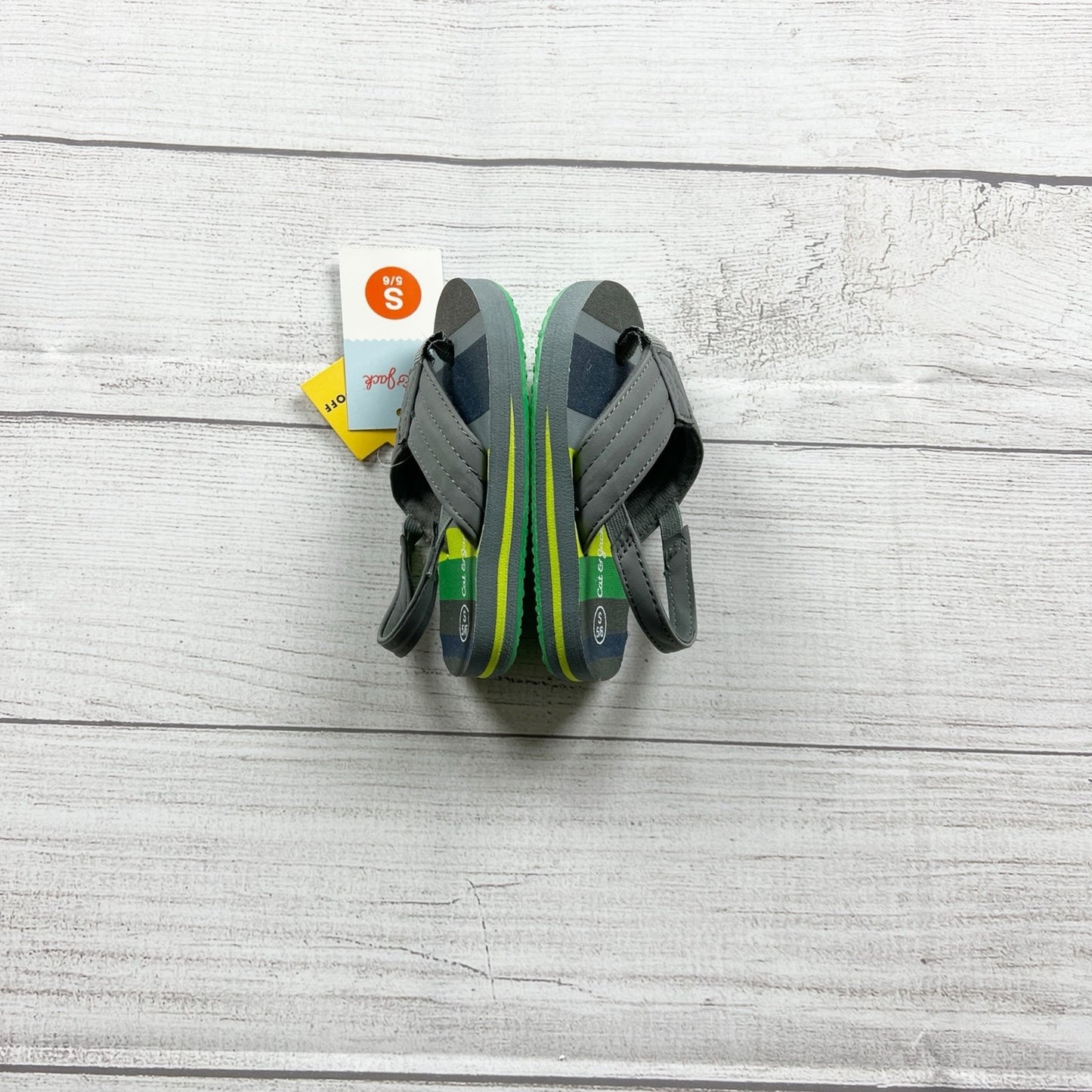 Cat & Jack Toddler Flip Flops Stripe Sandals Summer Shoes NWT 5-6