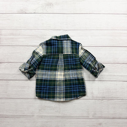 Bass Pro Outdoor Kids Toddler Flannel Shirt Plaid Button Up Long Sleeve NWT 2T