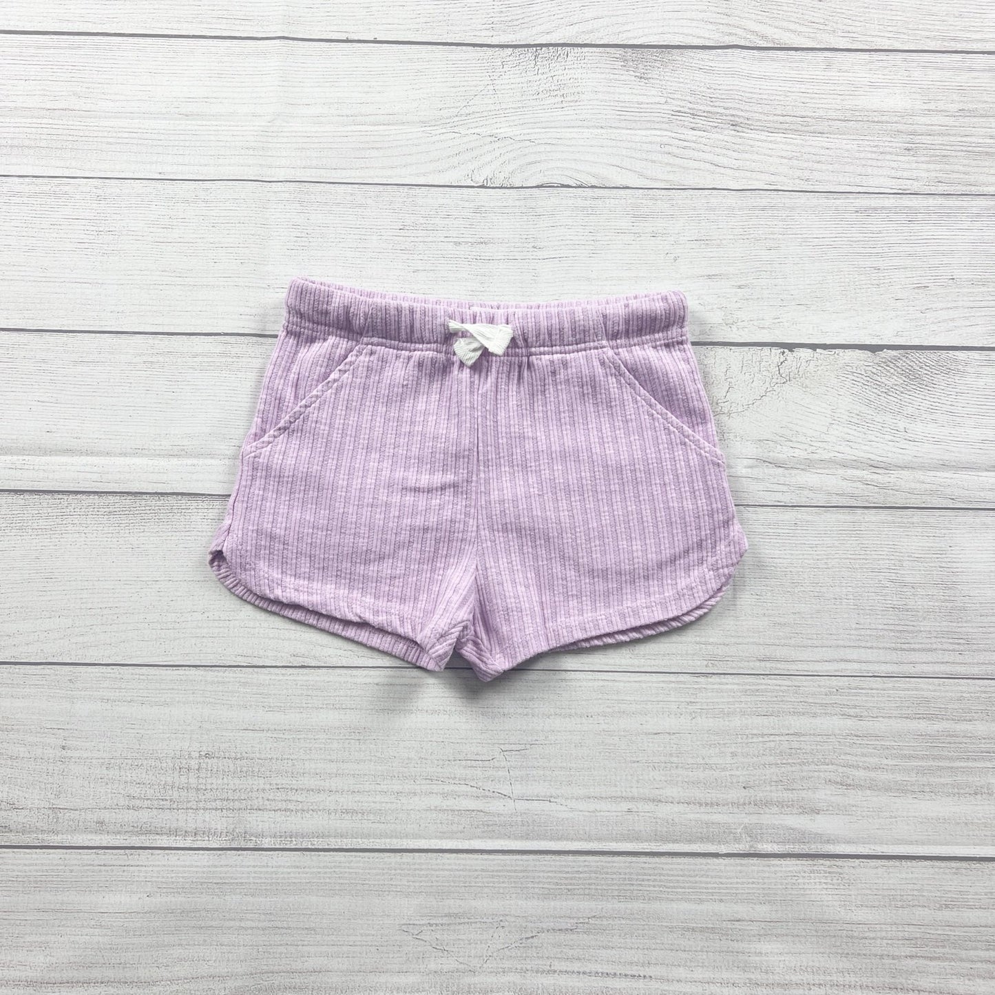 Cotton On Kids Girls Shorts Purple Ribbed Pull On Pocket 5