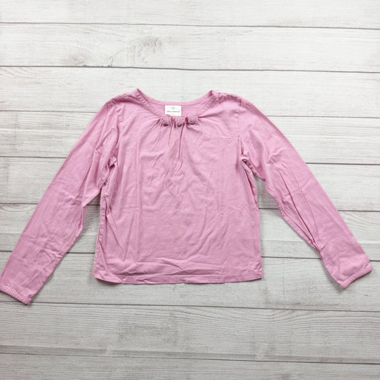 Hanna Andersson Girls Long Sleeve Shirt Top with Rosette Detail Crewneck Tee 10