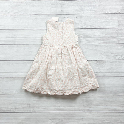 Catherine Malandrino Mini Floral Print Ivory Peach Girls Dress Bow NWT 3T