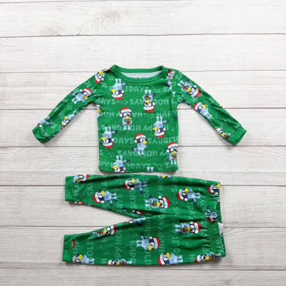 Bluey Green Toddler Holiday Pajama Set Long Sleeve 2 Piece 2T