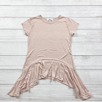 Peyton Bre Girls High Low Ruffle Hem Short Sleeve Pink Tunic Top 16