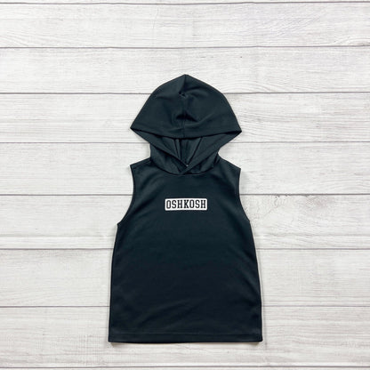Oshkosh Boys Sleeveless Hooded Tank Black Lightweight Breathable 3T