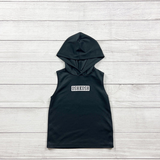 Oshkosh Boys Sleeveless Hooded Tank Black Lightweight Breathable 3T