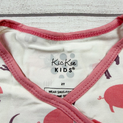 Kickee Pants Kids Pajama Set Farm Barn Animal Print Bamboo Viscose NWT 2T