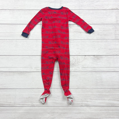 Koala Kids Red Footed Pajamas Gray Car Print Racecar 12-18 Months