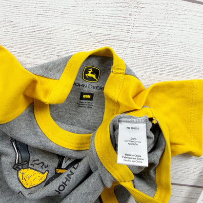 John Deere Baby Boys Dig It Excavator Short Sleeve Bodysuit NWT 6-9 Months