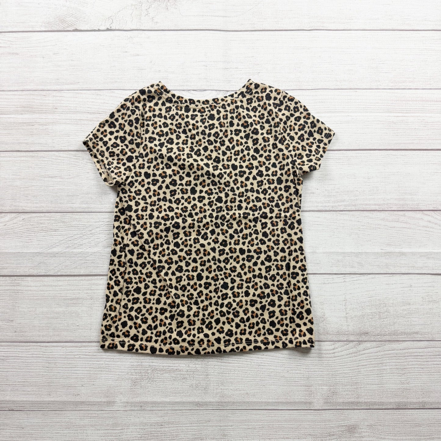 Cat & Jack Girls Leopard Print Short Sleeve Shirt M 8