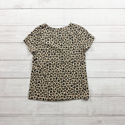 Cat & Jack Girls Leopard Print Short Sleeve Shirt M 8