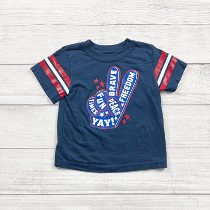 Celebrate Boy Patriotic T-Shirt Freedom Peace Sign 4th of July Shirt 2T