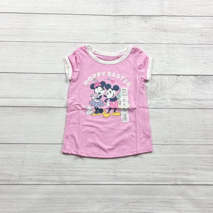 Disney Jumping Beans Toddler Girl Easter “Hoppy Easter” Minnie Mickey Tee NWT 2T
