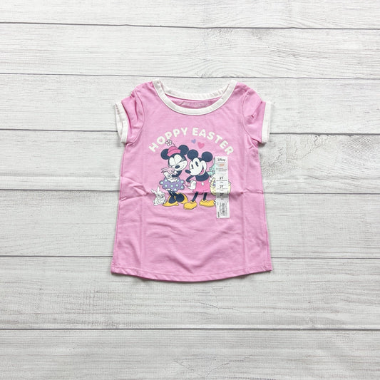 Disney Jumping Beans Toddler Girl Easter “Hoppy Easter” Minnie Mickey Tee NWT 2T
