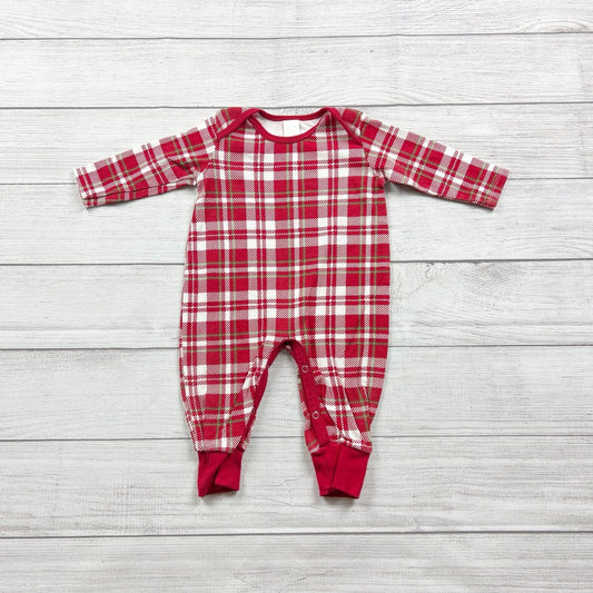 Tesa Babe Red Plaid Christmas Baby Pajamas Long Sleeve Romper 12-18 Months