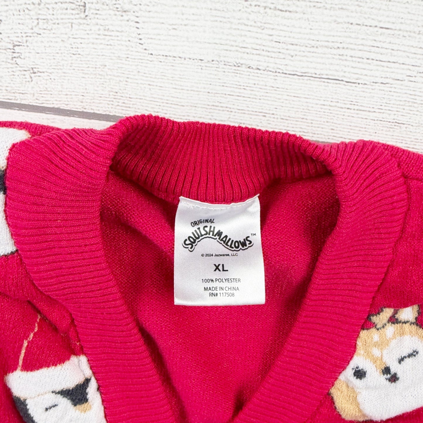 Squishmallows Kids Cardigan Red Holiday Button Up Sweater XL