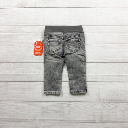 Wonder Nation Baby Pull On Jean Joggers Gray Faux Denim NWT 9-12 Months