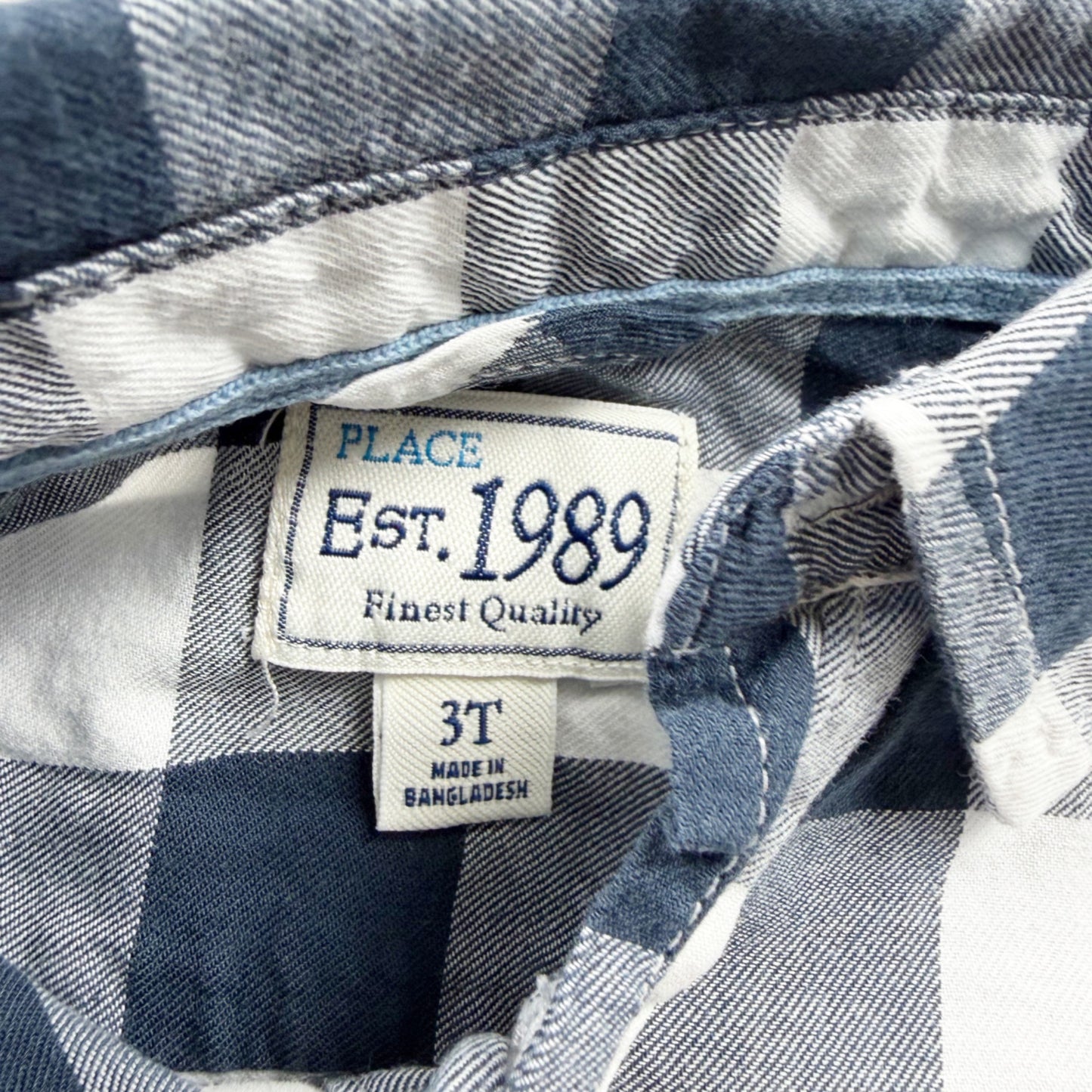 The Children’s Place Toddler Boys Button Down Shirt Buffalo Plaid Long Sleeve 3T