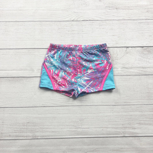 Freestyle Danskin Girls Shorts Pink Blue Geometric Athletic Dance Shorts 6-6X
