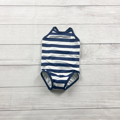 Hanna Andersson Toddler Girl One Piece Swimsuit Blue Striped NEW 18-24 Months