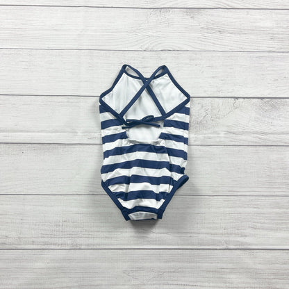 Hanna Andersson Toddler Girl One Piece Swimsuit Blue Striped NEW 18-24 Months