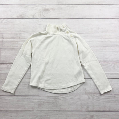 Crewcuts Girls Fleece Mock Neck Pullover Button Shoulder Cozy Sweatshirt M