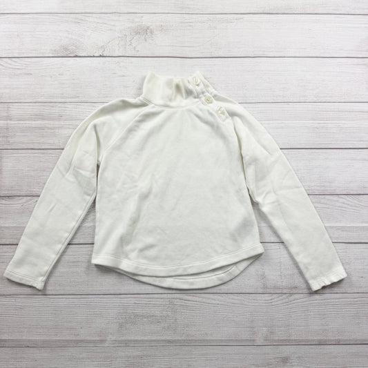 Crewcuts Girls Fleece Mock Neck Pullover Button Shoulder Cozy Sweatshirt M