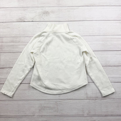 Crewcuts Girls Fleece Mock Neck Pullover Button Shoulder Cozy Sweatshirt M