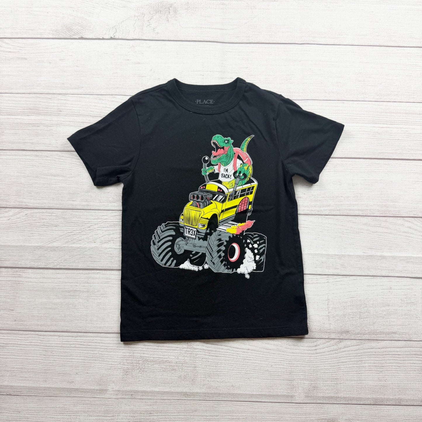 Children's Place Monster Truck Bus Dinosaur Graphic Boys T-Shirt S 5-6