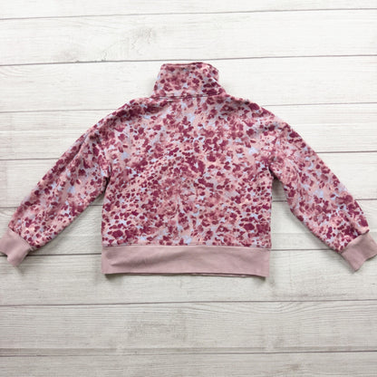 Carter's Girls Pink Patterned Quarter Zip Fleece Pullover Lightweight Sweater 10
