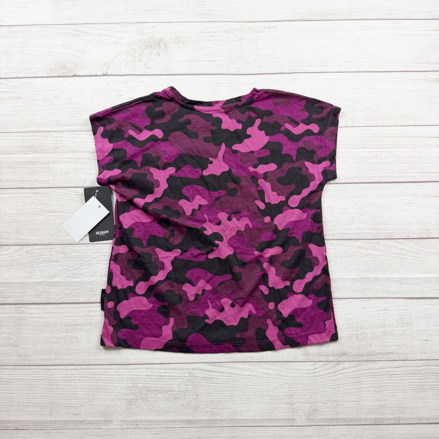 Hudson Girls Pink Camo Crewneck Graphic Tee Cotton Blend NWT L 12-14