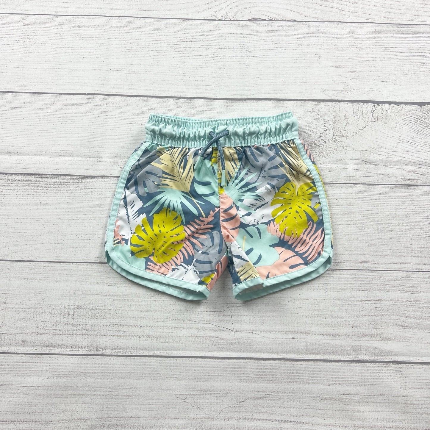 Cat & Jack Baby Boy Swim Shorts Tropical Leaf Print Board Shorts 18 Months